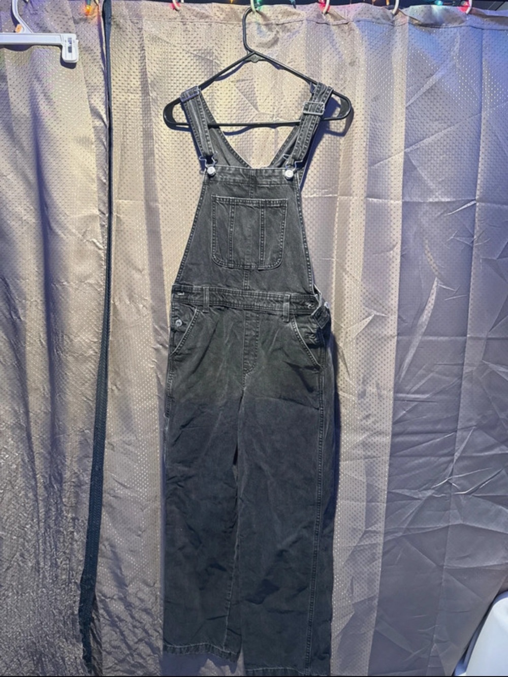 H&M Black Washed Denim Overalls